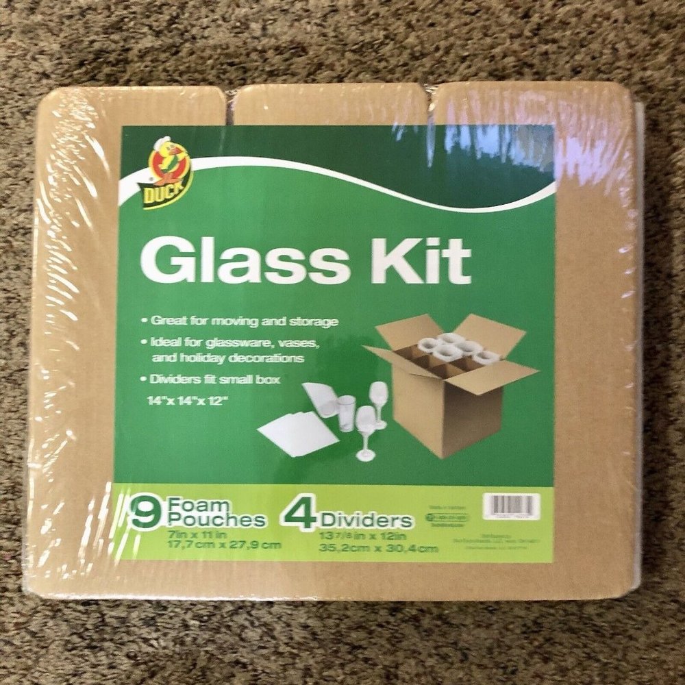 Duck Brand Glass Kits NEW Packing Dividers Foam Pouches